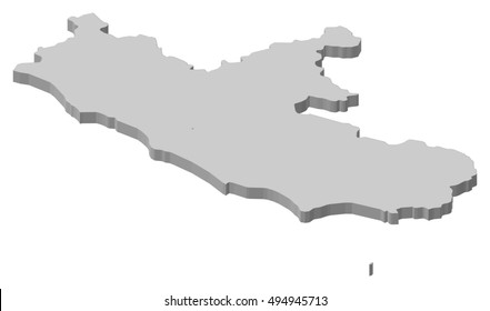 Map - Lazio (Italy) - 3D-Illustration