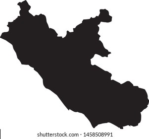 map of Lazio region in Italy