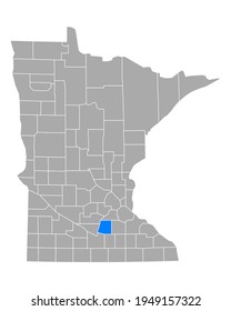Karte von Le Sueur in Minnesota auf Weiß