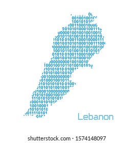 map of Lebanon from binary code vector illustration