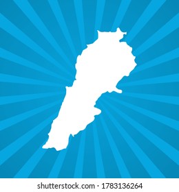 Map of Lebanon blue comic pop art vector.