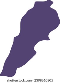 Map of Lebanon. Country map silhouette vector illustration