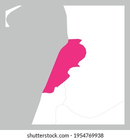 Map of Lebanon pink highlighted with neighbor countries