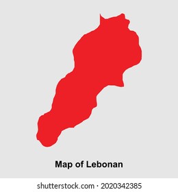 Mapa de ilustraciones vectoriales aisladas de Líbano