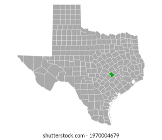Map of Lee in Texas on white