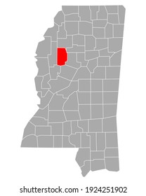 Map of Leflore in Mississippi on white