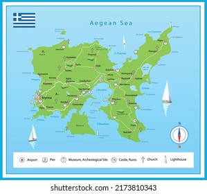 Ilustración vectorial Isla Lemnos (Grecia)