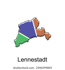 Map of Lennestadt Vector Illustration design template, suitable for your company