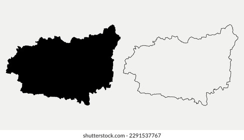 Map of Leon - Castile and Leon - Spain outline silhouette graphic element Illustration template design
