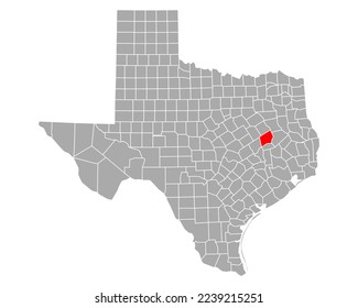 Map of Leon in Texas on white