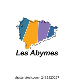 Map of les abymes vector design template, national borders and important cities illustration on white background