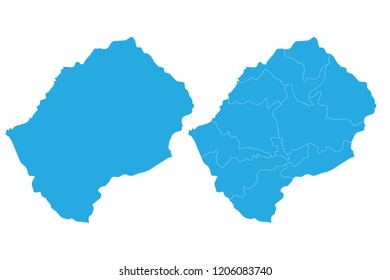 Map - Lesotho Couple Set , Map of Lesotho,Vector illustration eps 10.