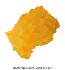Map of Lesotho - Gold Polygonal Design For Your. Vector illustration eps 10.