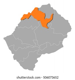 Map - Lesotho, Leribe