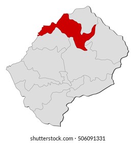 Map - Lesotho, Leribe