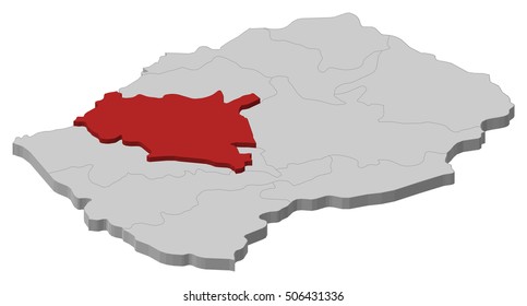 Map - Lesotho, Maseru - 3D-Illustration