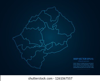 Map of lesotho,Abstract mash line and point scales on dark background for your web site design map logo, app, ui,Travel. Vector illustration eps 10.
