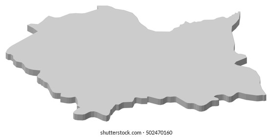 Map - Lesser Poland (Poland) - 3D-Illustration