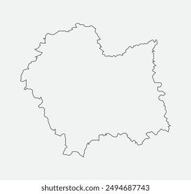 Map of Lesser - Poland outline silhouette graphic element Illustration template design
