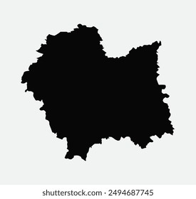 Map of Lesser - Poland outline silhouette graphic element Illustration template design
