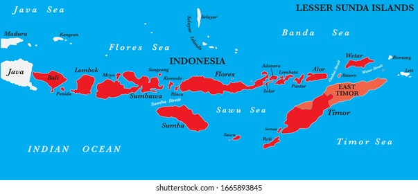 Map Of The Lesser Sunda Islands In The Malay Archipelago