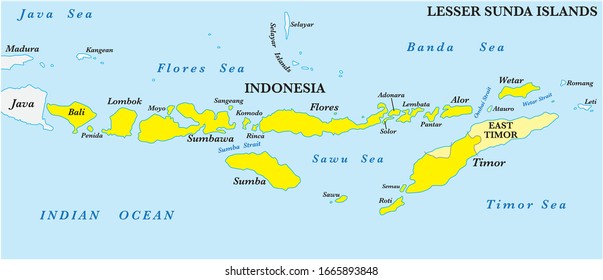 Map Of The Lesser Sunda Islands In The Malay Archipelago