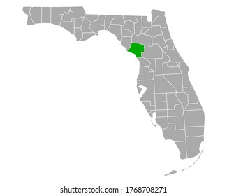 Map of Levy in Florida on white