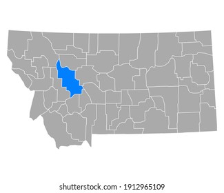 Map of Lewis and Clark in Montana on white