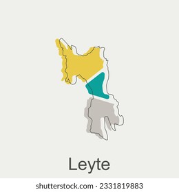 Map of Leyte colorful modern geometric vector design, World map country vector illustration template