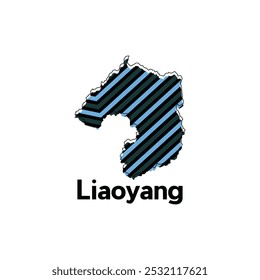 Map of Liaoyang City modern geometric color, High detailed vector illustration Design Template, suitable for your company