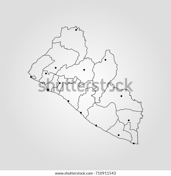 Map Liberia Stock Vector Royalty Free 710911543