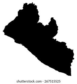 Map of Liberia. Africa