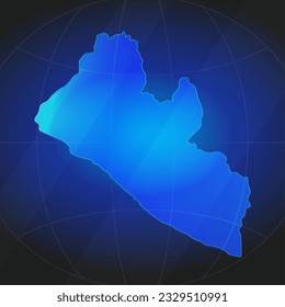 Map of Liberia in blue color. Template for website, annual report, news, infographics. Vector Illustration 