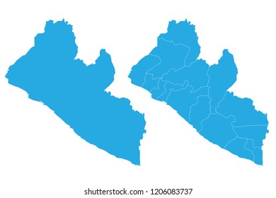 Map - Liberia Couple Set , Map of Liberia,Vector illustration eps 10.