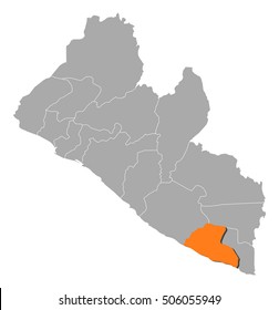 Map - Liberia, Grand Kru