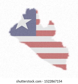 Map of Liberia. Mosaic style map with the flag of Liberia. Perfect vector illustration.