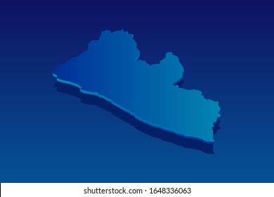 mapa de Liberia sobre fondo azul. Vector moderno concepto isométrico de la ilustración de la tarjeta de felicitación paso 10.