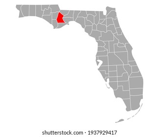 Map of Liberty in Florida on white