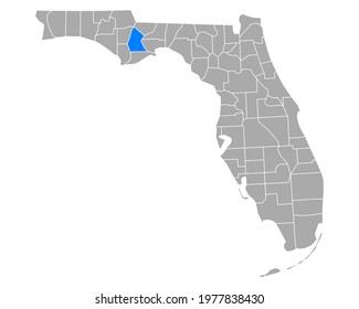 Map of Liberty in Florida on white