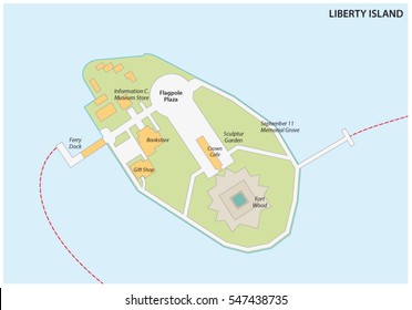 Map of liberty Island, New York City