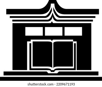 map library or bookstore location vector icon