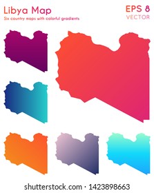 Map of Libya with beautiful gradients. Alive set of country maps. Immaculate vector illustration.