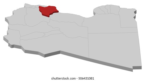 Map - Libya, Misrata - 3D-Illustration