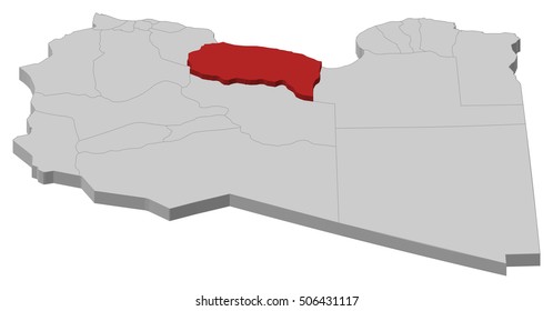 Map - Libya, Sirte - 3D-Illustration