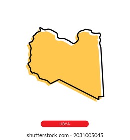 Map of Libya vector design template. Simple style with editable stroke.