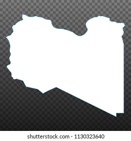 Map of Libya. Vector illustration on transparent background. Items are placed on separate layers and editable. Vector illustration eps 10.