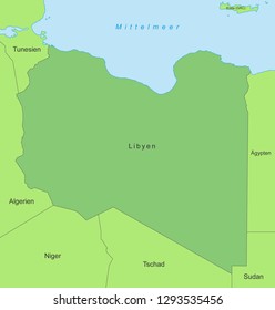 Map of Libya (with german inscription)
