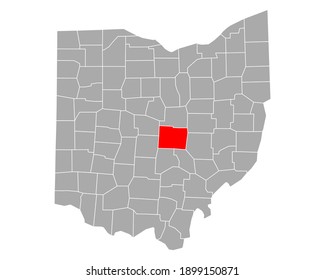Map of Licking in Ohio on white