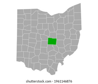 Map of Licking in Ohio on white