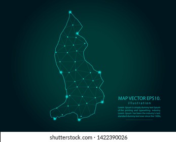 Map of liechtenstein - Abstract mash line and point scales on dark gradient background. Wire Frame 3D mesh polygonal network line, design sphere, dot and structure. Vector illustration eps 10.